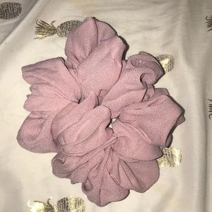 Pink cloth scrunchie